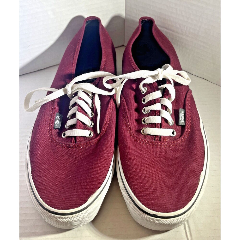 Vans Classic Lace Up Canvas Skate Shoes Mens 10 Maroon Low Top Sneakers